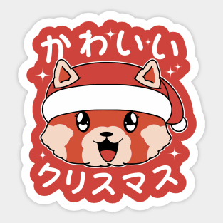 Kawaii Christmas Red Panda Sticker